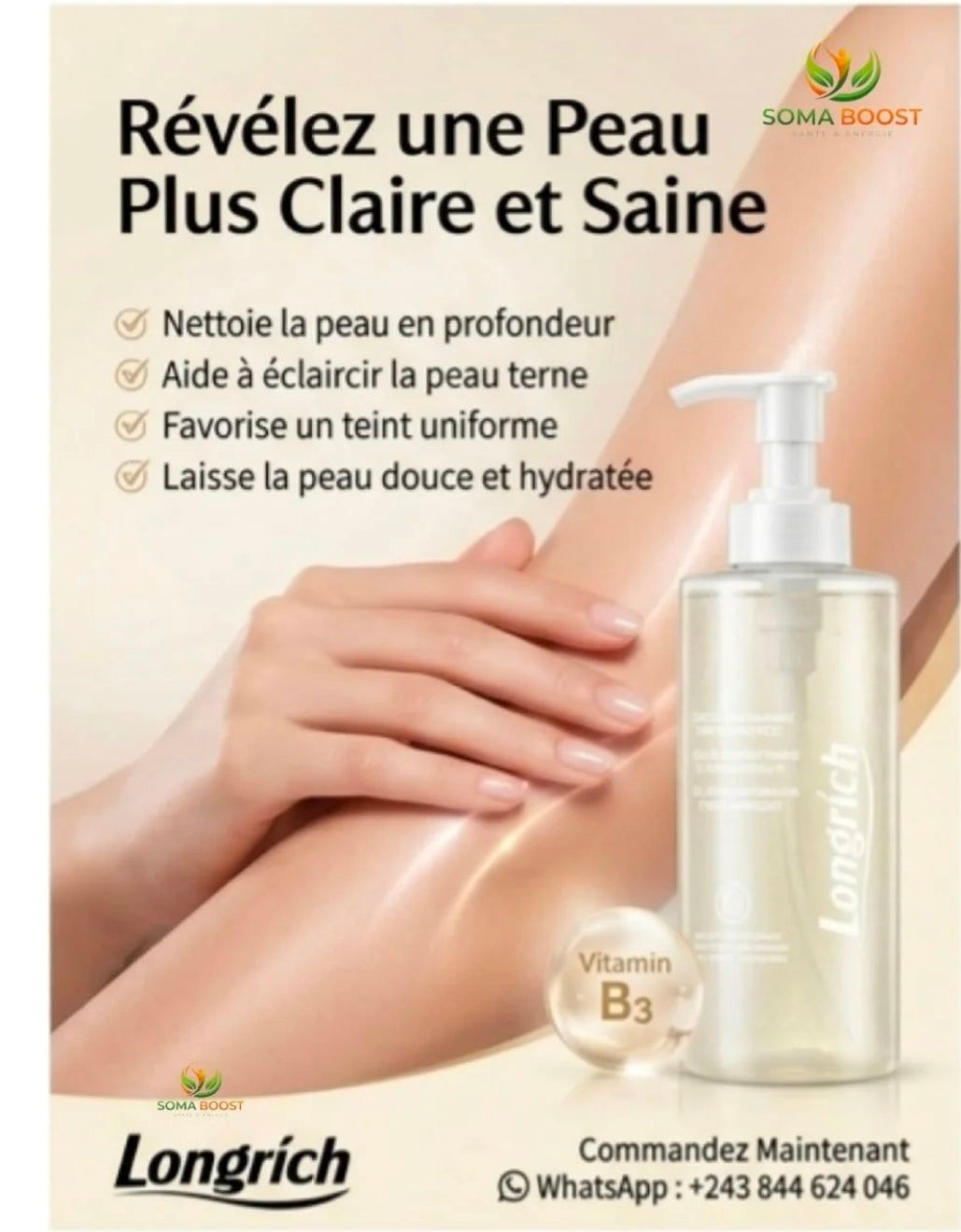 Gel de Douche  – Nicotinamide Éclat