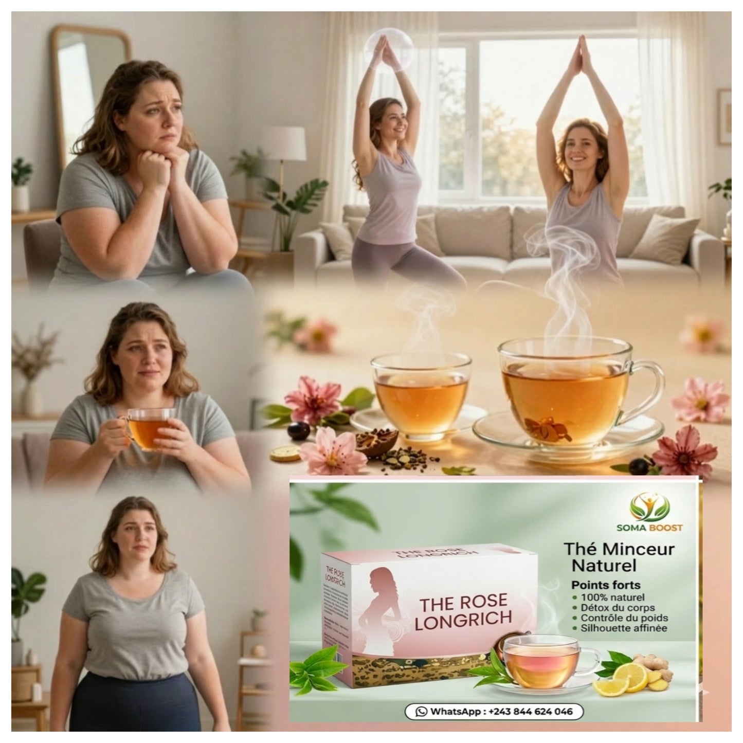 Thé rose minceur Longrich